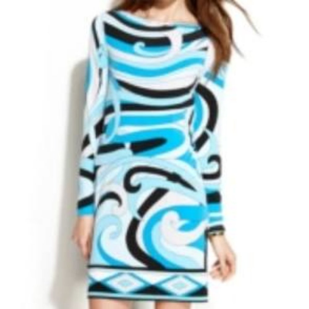 NWT Michael Kors Summer Blue Geometric Dress